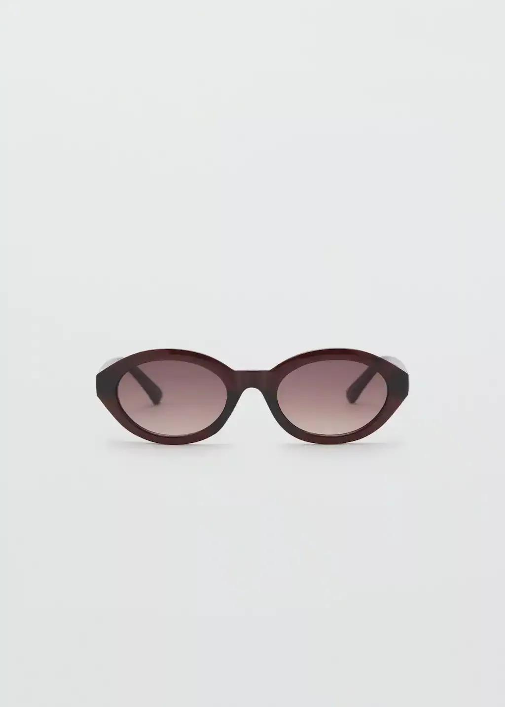 Brown Oval Frame Sunglasses, Brown, large image number 4