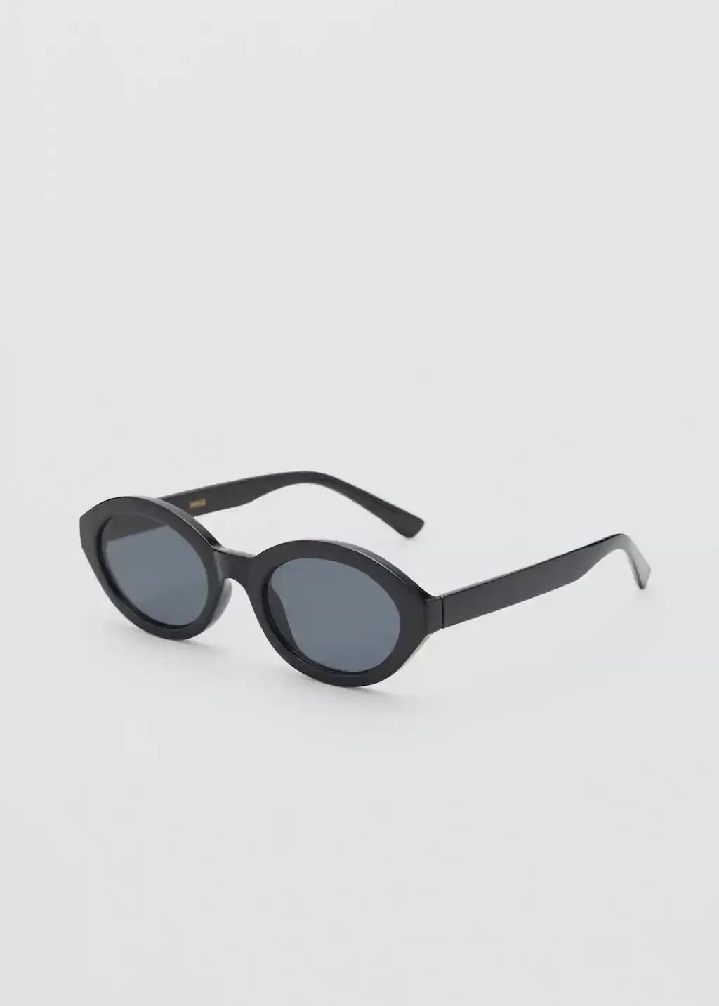Black Oval Frame Sunglasses, , medium