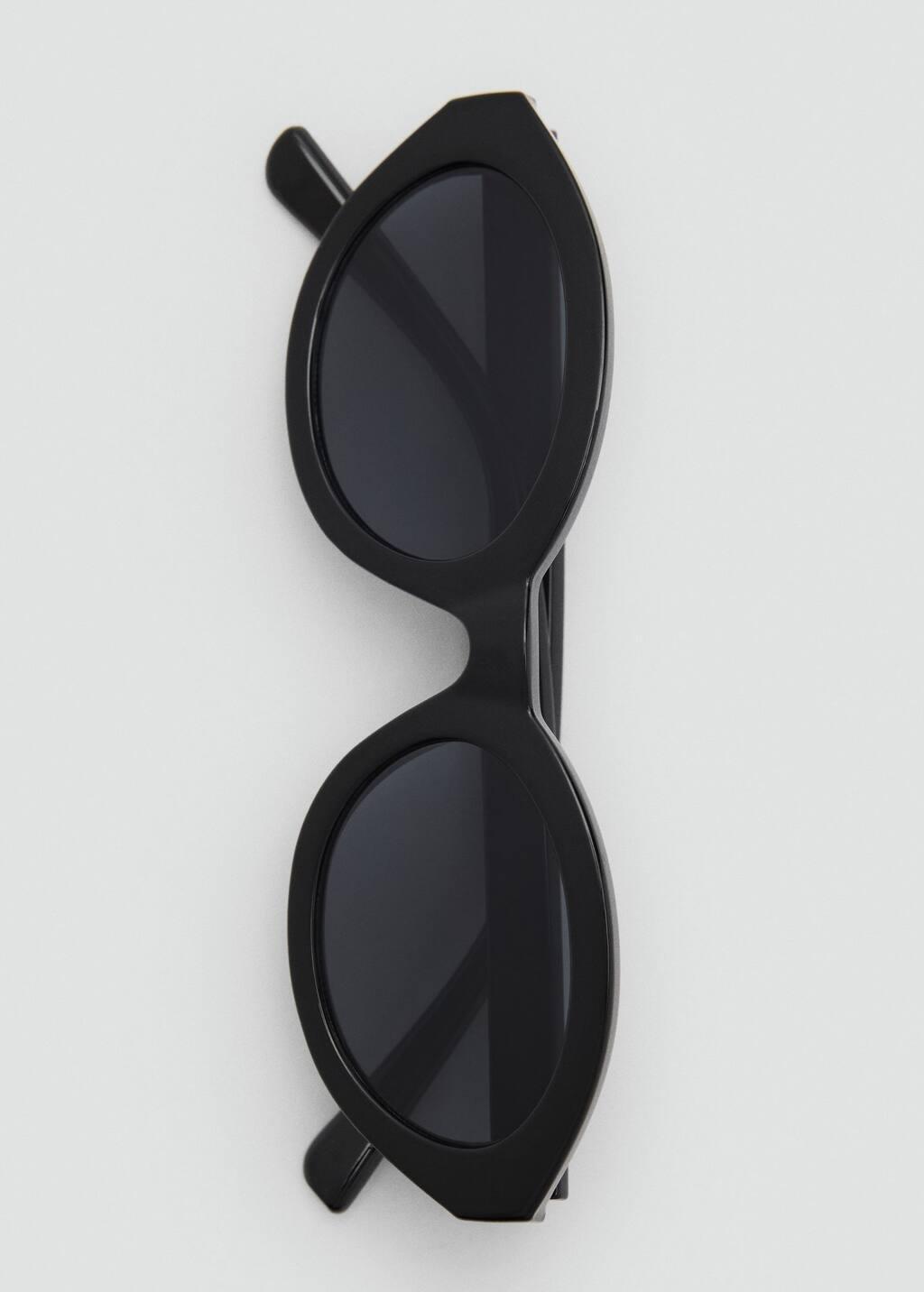 Black Oval Frame Sunglasses, Black, large image number 3