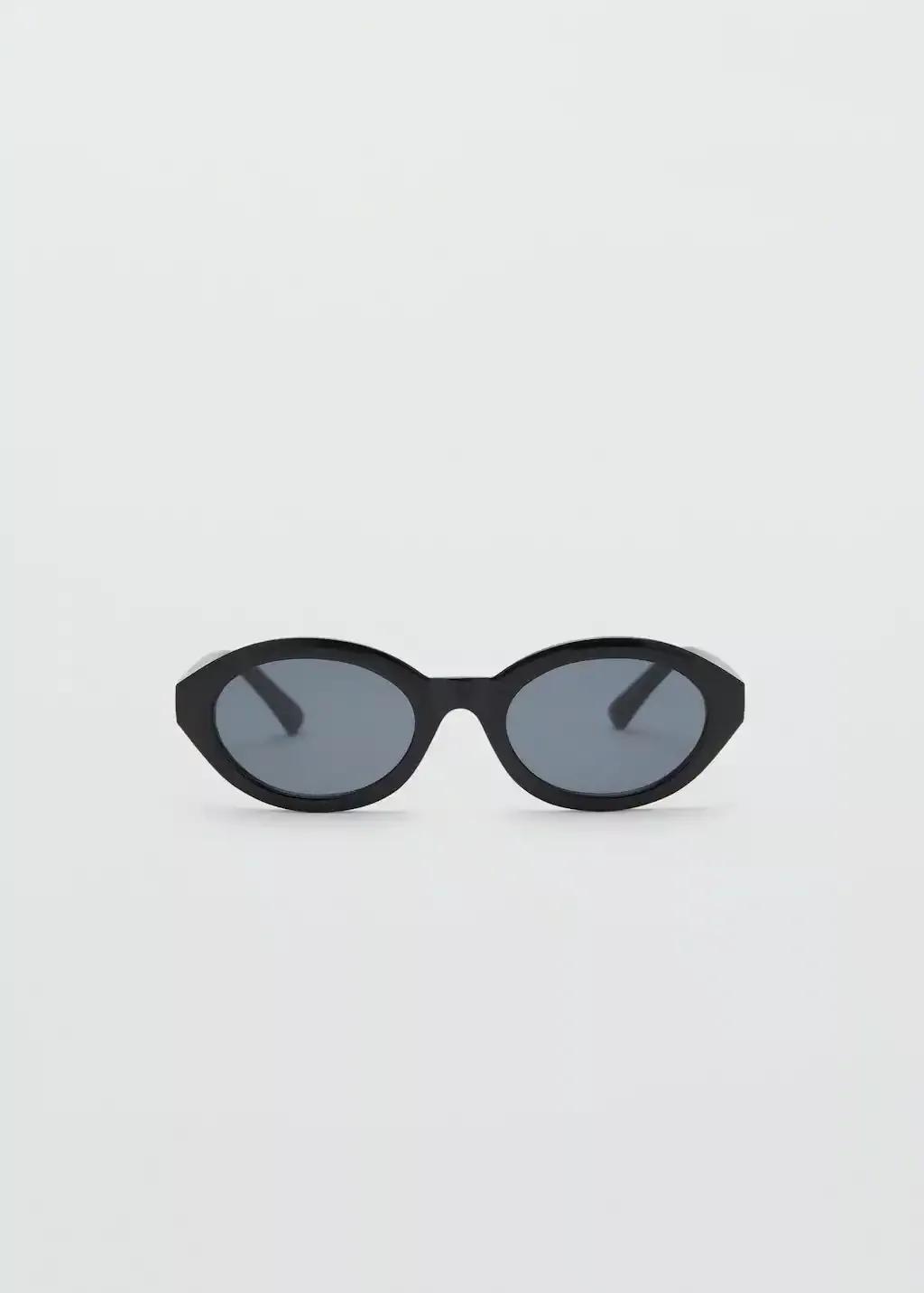 Black Oval Frame Sunglasses, Black, large image number 4