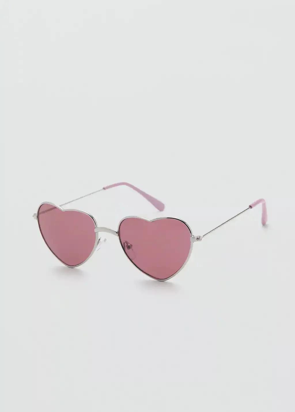 Silver Heart-Shape Sunglasses, Kids Girl, Silver, large image number 0