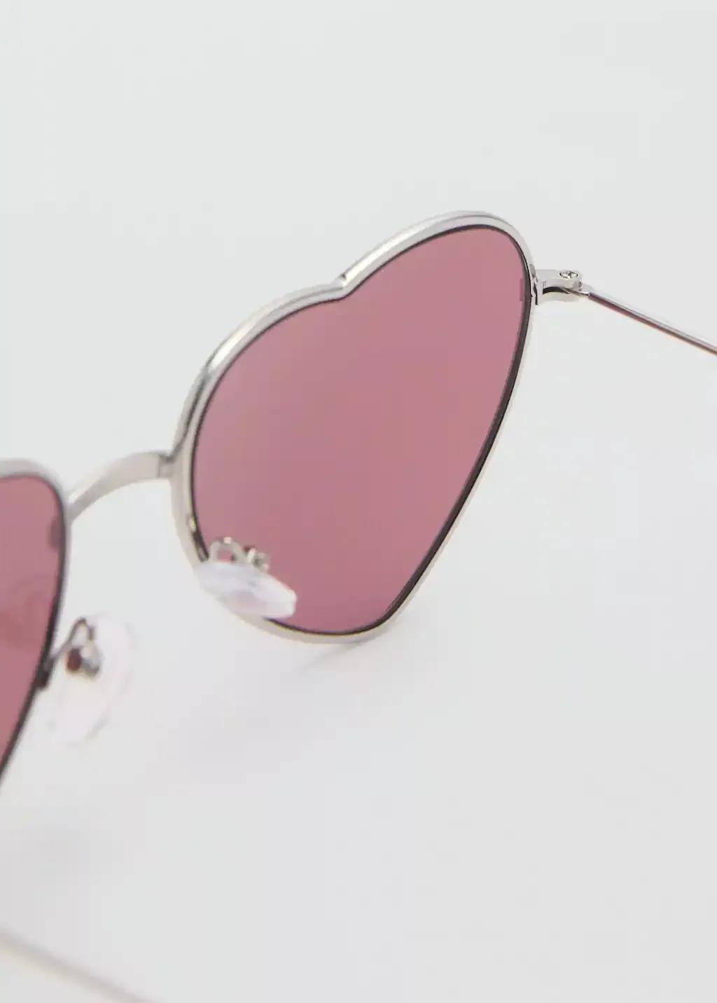 Silver Heart-Shape Sunglasses, Kids Girl, Silver, large image number 1