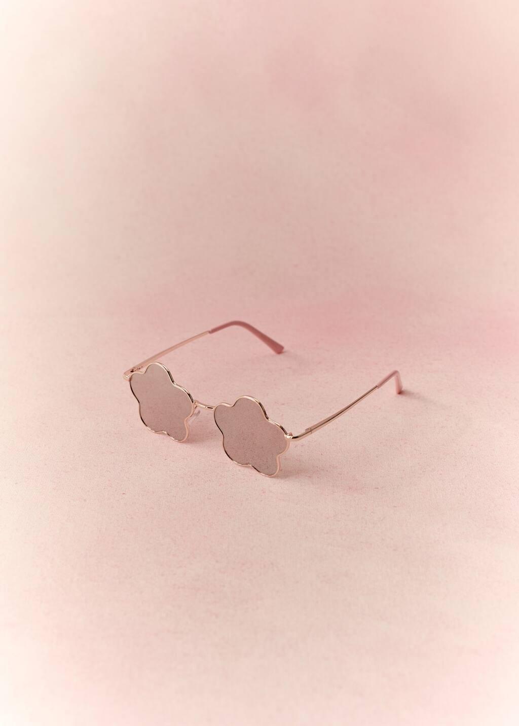 Gold Flower Sunglasses, Kids Girl, Gold, large image number 4