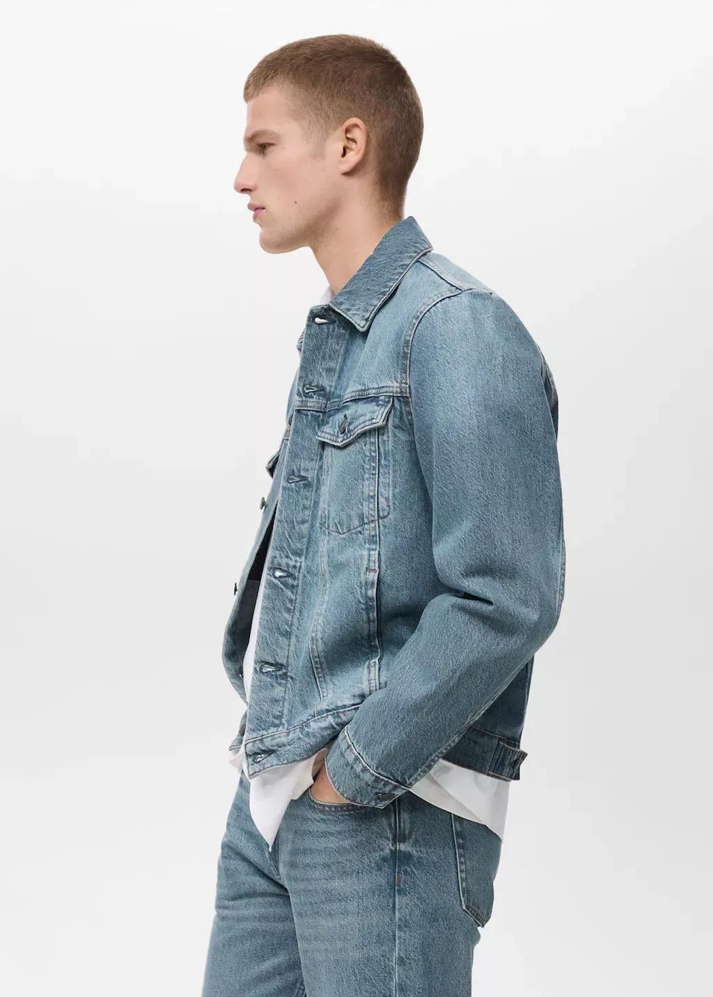 Blue Denim Jacket With Worn-Out Effect, , large image number 2