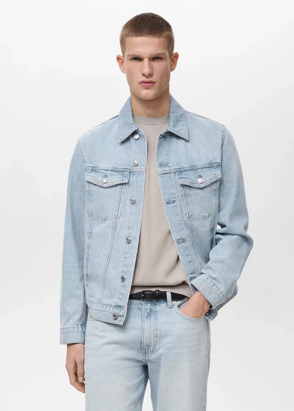 Blue Denim Jacket Pockets, , large image number 0