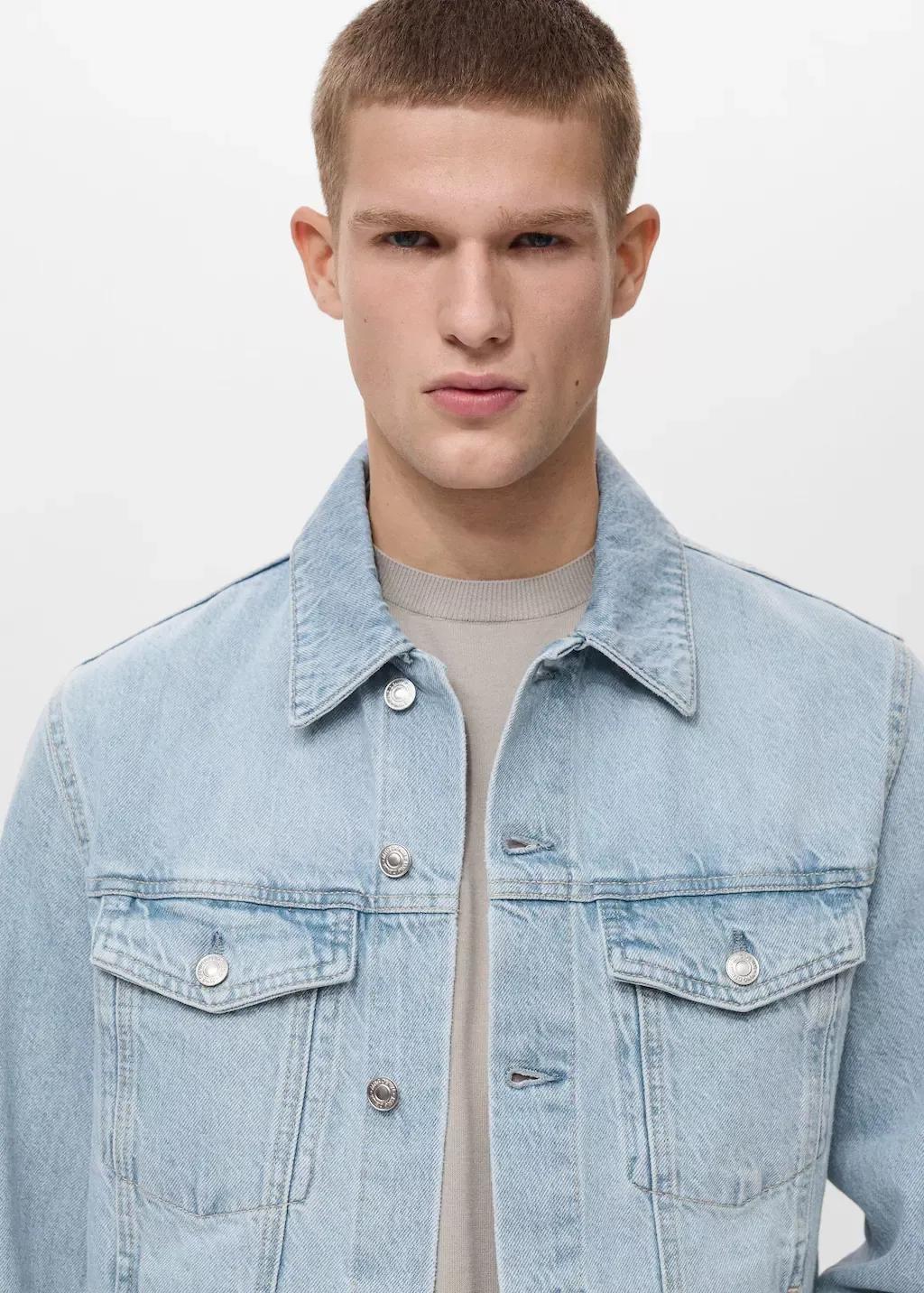 Blue Denim Jacket Pockets, , large image number 1