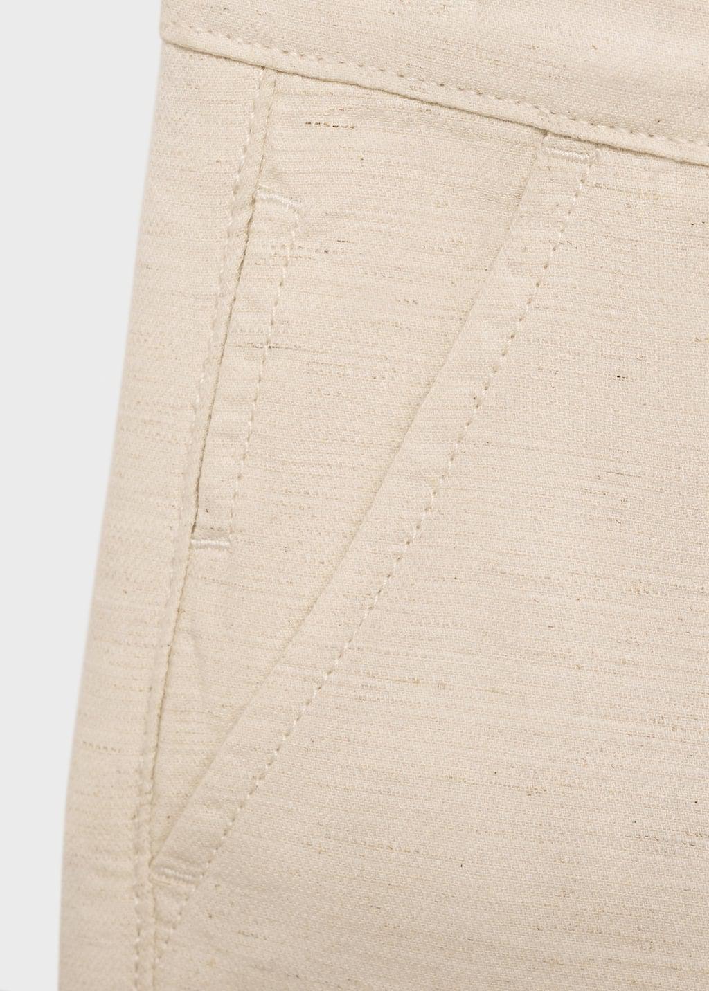 Beige Cotton Linen-Blend Trousers, Kids Boy, , large image number 2