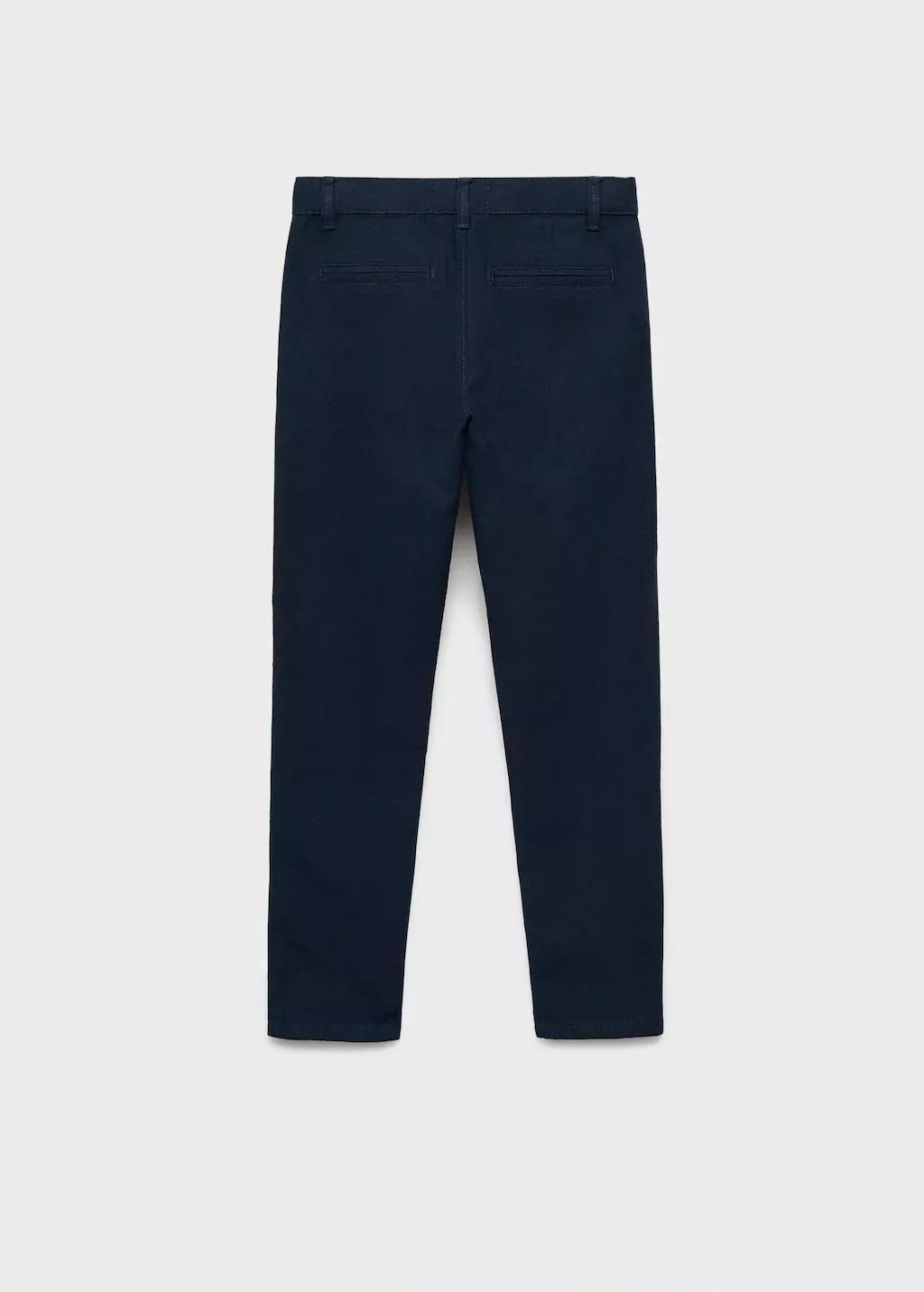 Navy Cotton Linen-Blend Trousers, Kids Boy, , large image number 1