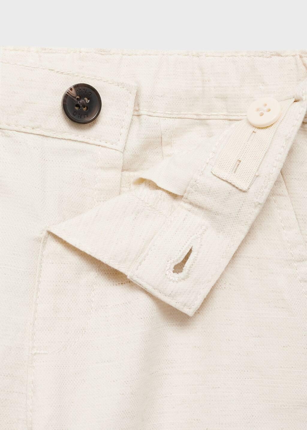 Beige Contrast Waistband Chinos Trousers, Kids Boys, , large image number 1