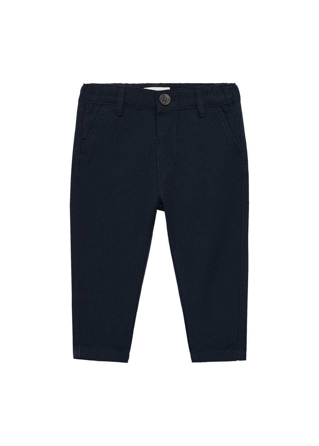 Navy Contrast Waistband Chinos Trousers, Kids Boys, , large image number 3