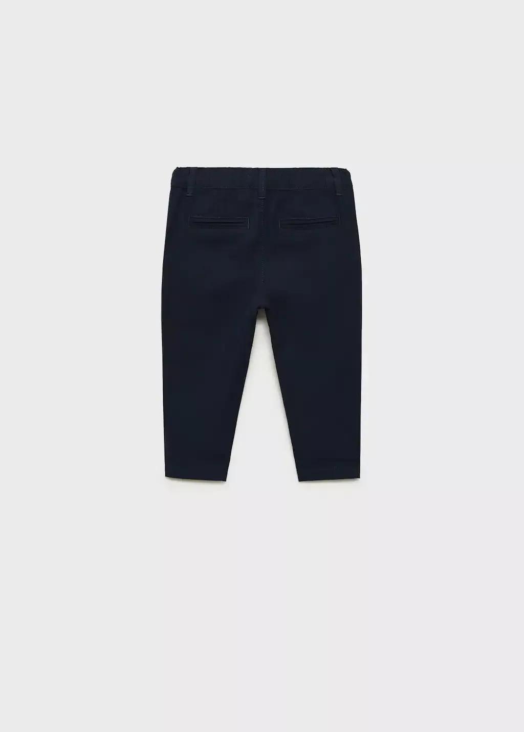 Navy Contrast Waistband Chinos Trousers, Kids Boys, , large image number 4
