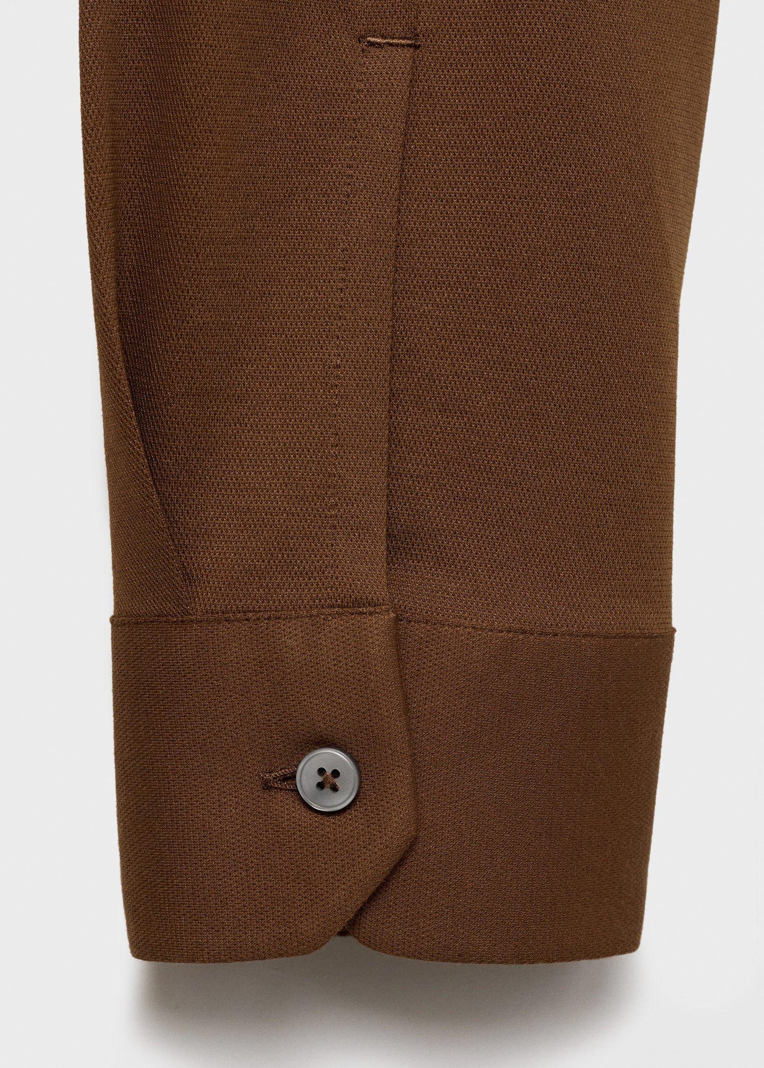 Brown Comfort Stretch Non-Iron Shirt, , large image number 5