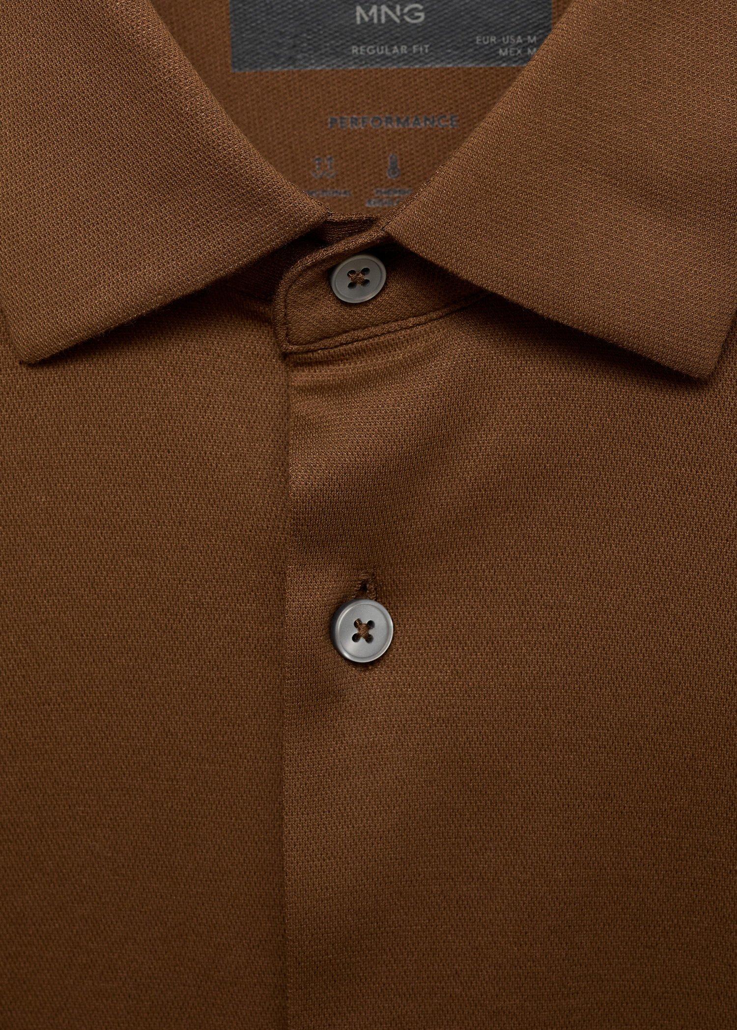 Brown Comfort Stretch Non-Iron Shirt, , large image number 6
