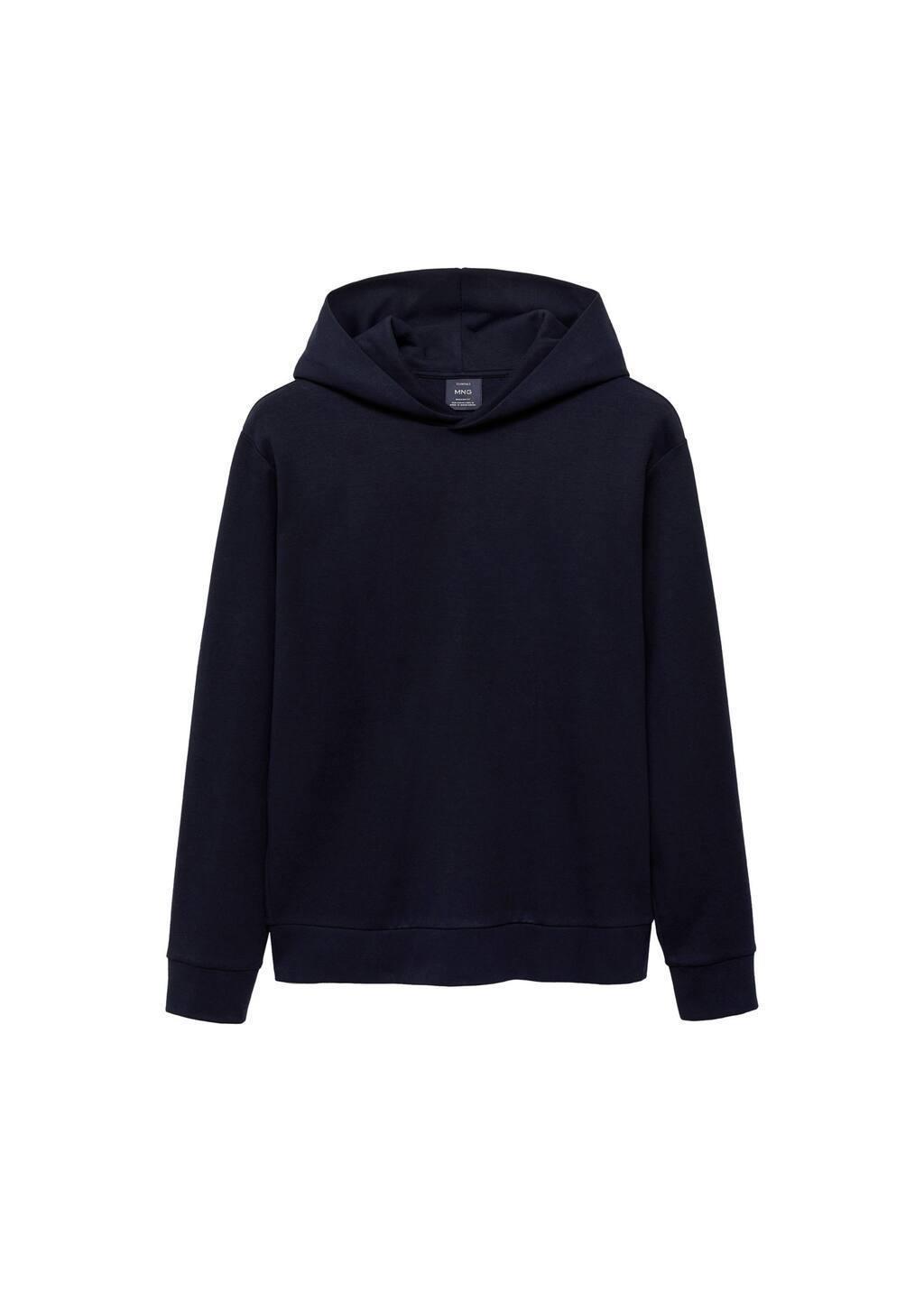 Blue Regular-Fit Cotton Hoodie, , large image number 2