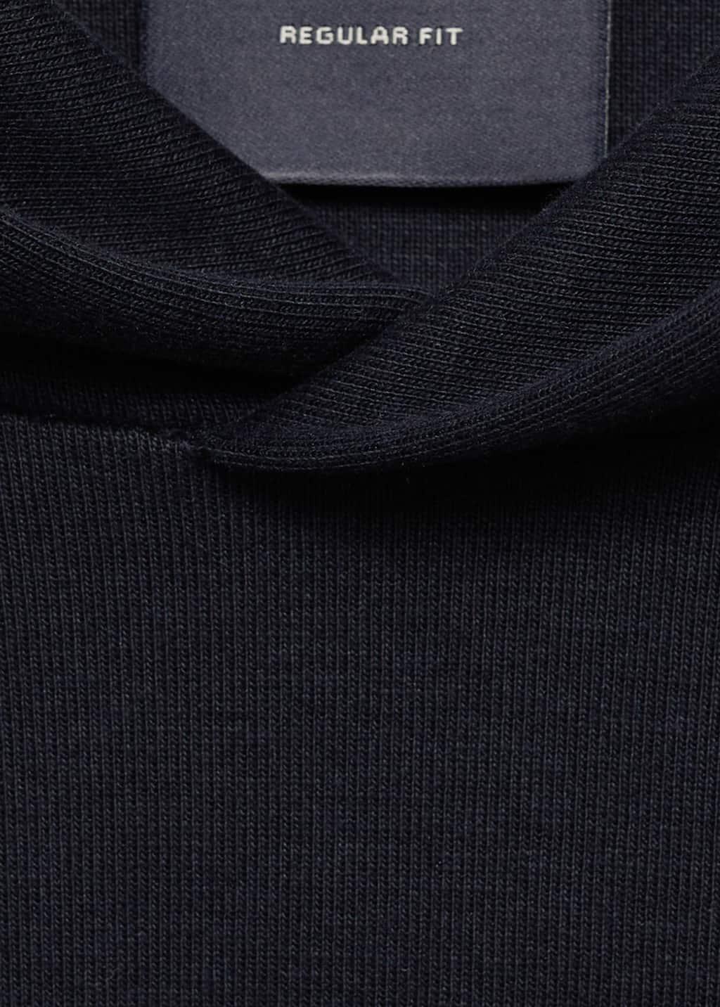 Blue Regular-Fit Cotton Hoodie, , large image number 5