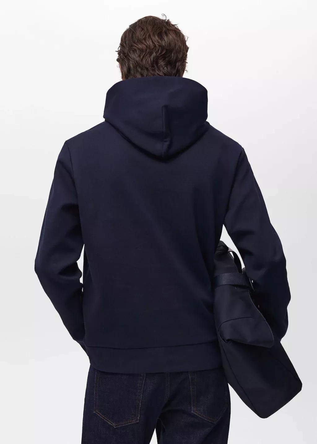 Blue Regular-Fit Cotton Hoodie, , large image number 6