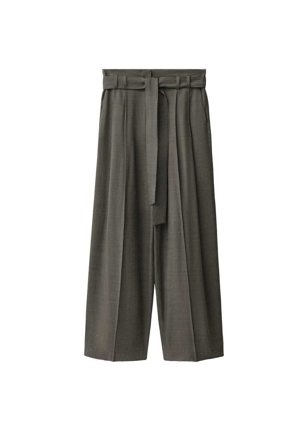 Khaki Suit Trousers With Belt Clips, , large image number 2