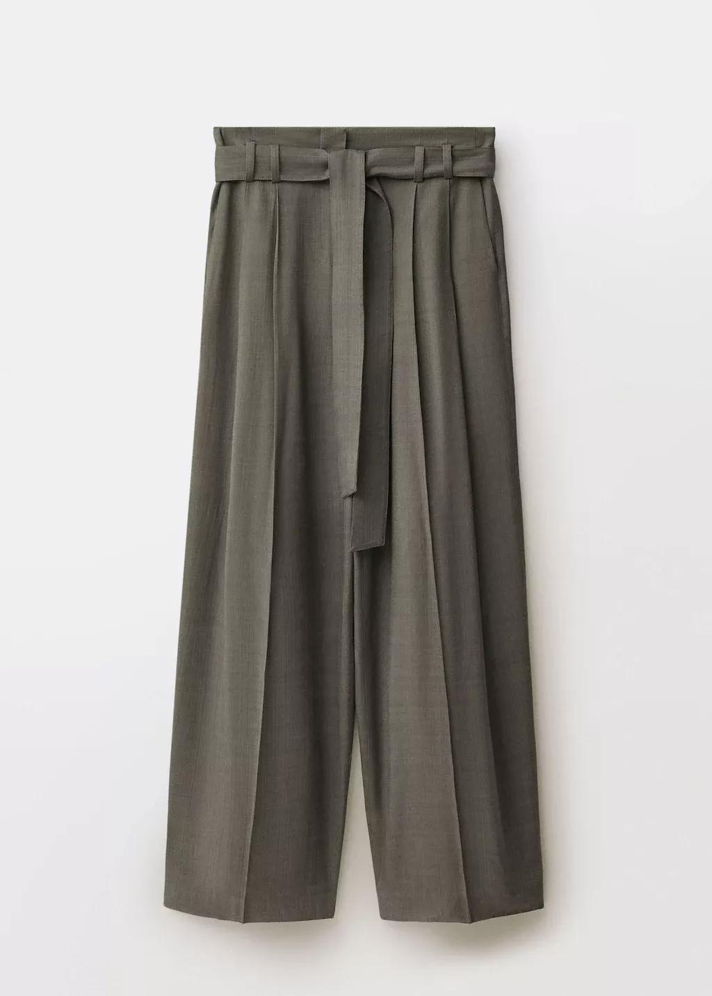 Khaki Suit Trousers With Belt Clips, , large image number 4