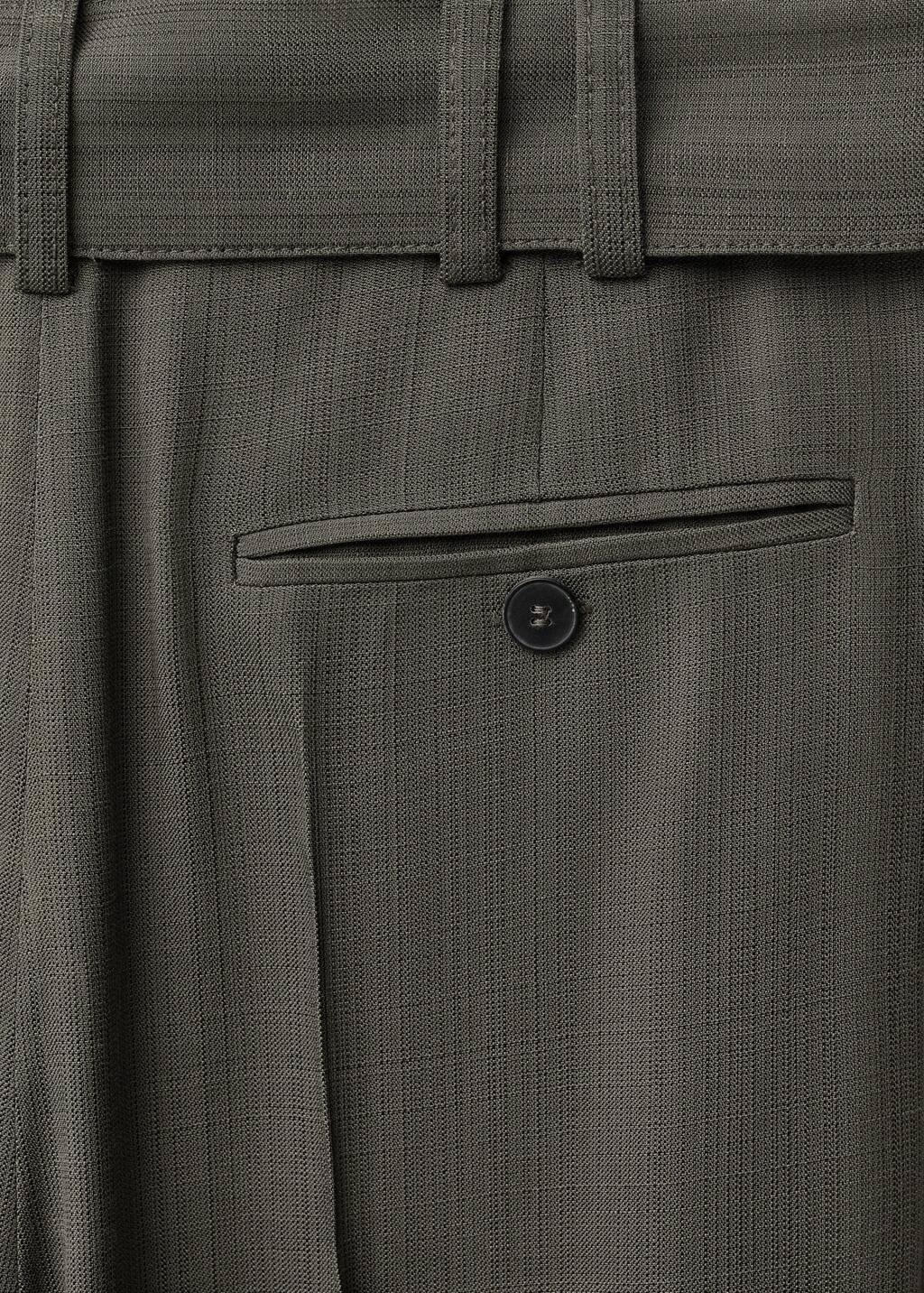 Khaki Suit Trousers With Belt Clips, , large image number 5