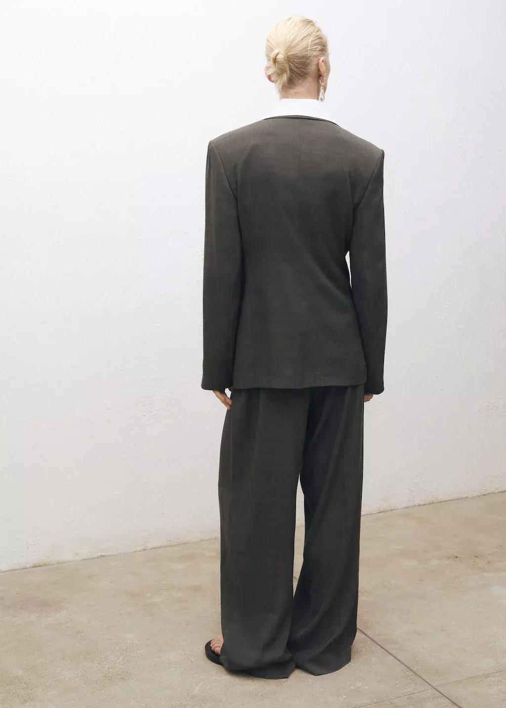 Khaki Suit Trousers With Belt Clips, , large image number 6