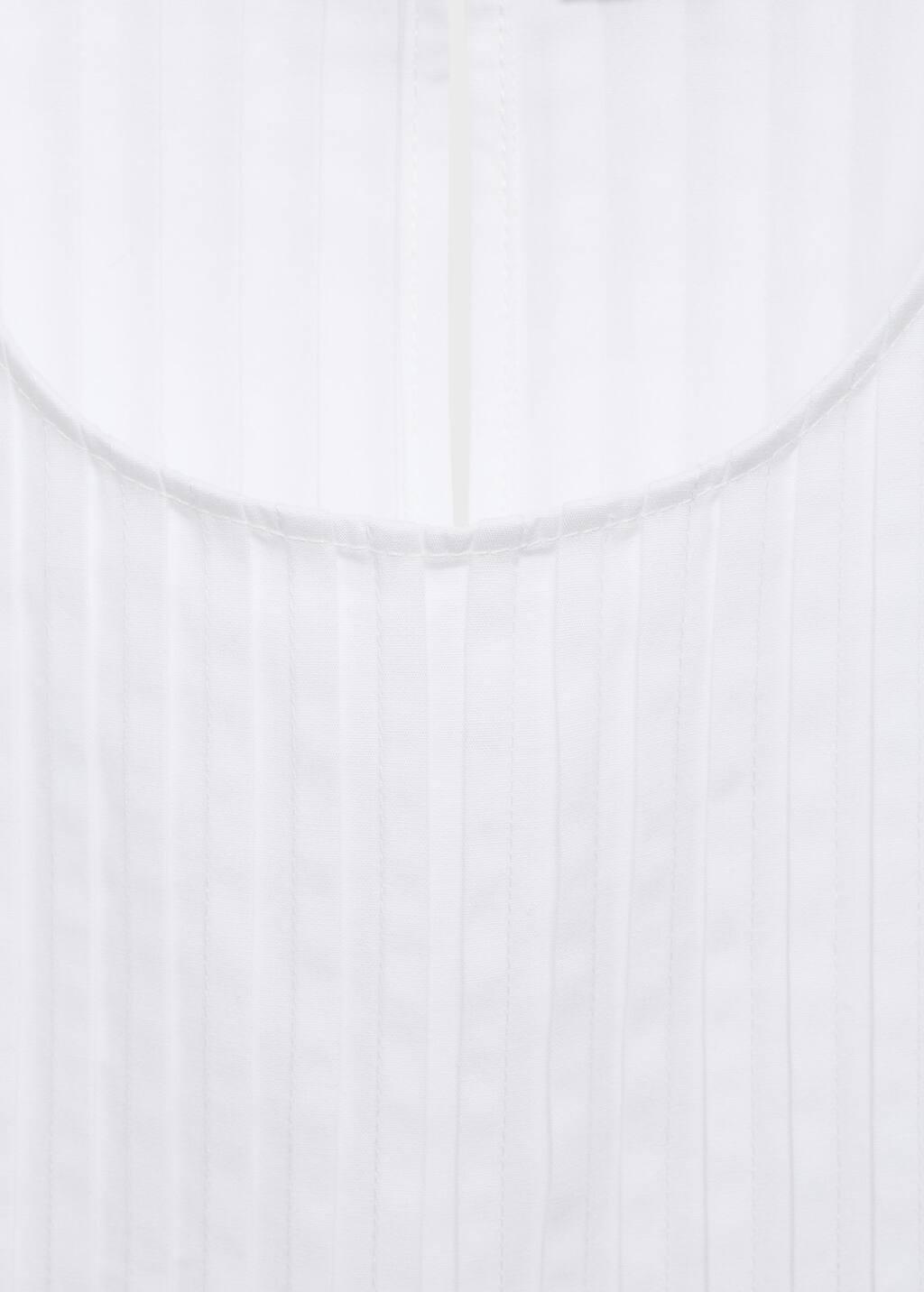 White Cotton Pleats Top, , large image number 3