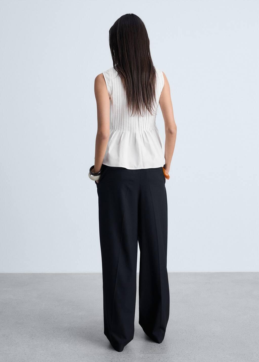White Cotton Pleats Top, , large image number 5