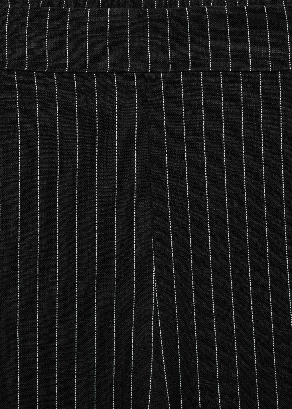 Black Straight Striped Trousers, , large image number 5