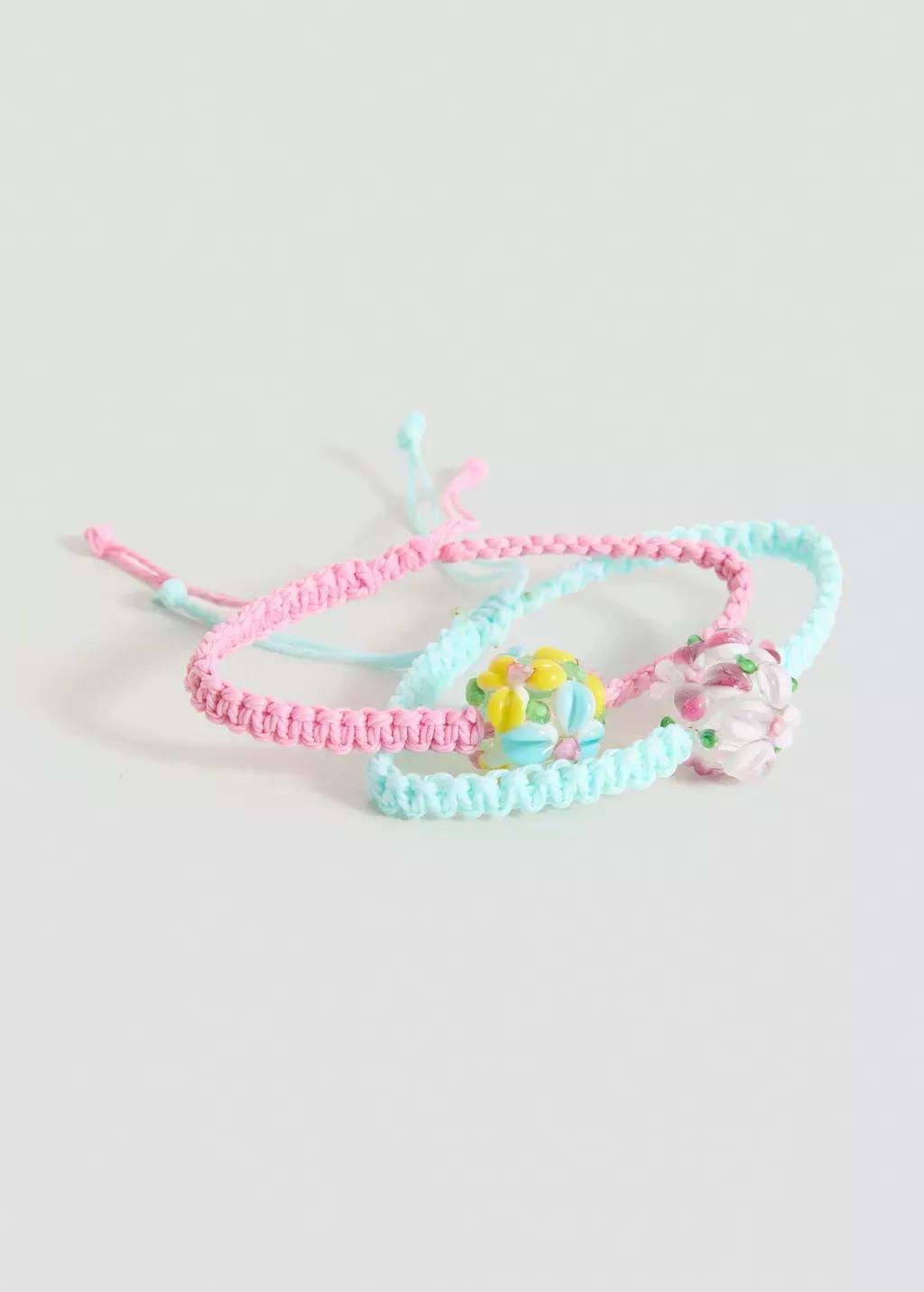 Pink Set Of 2 Matching Bracelets, Kids Girl, Pink, large image number 0