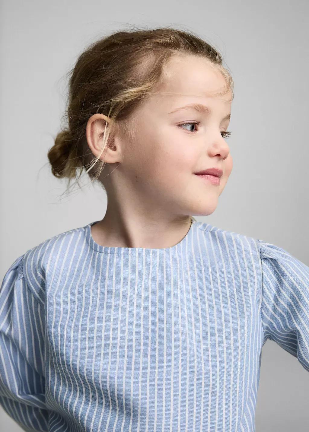 Blue Striped Cotton Blouse, Baby Girl, , large image number 3