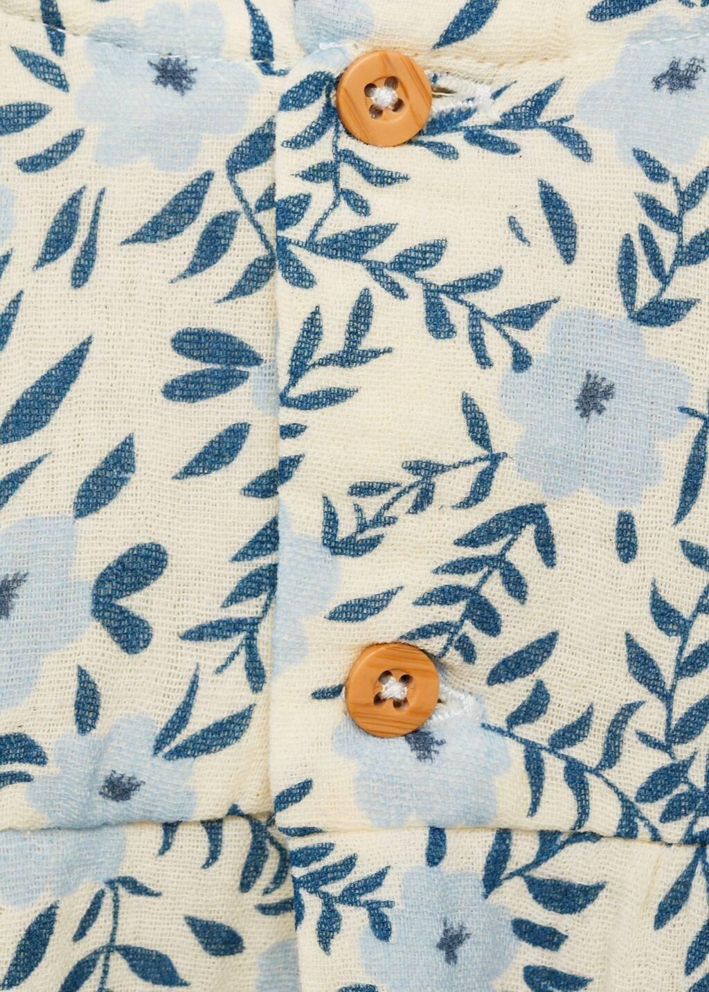 Beige Printed Cotton Dress, Baby Girl, , large image number 1