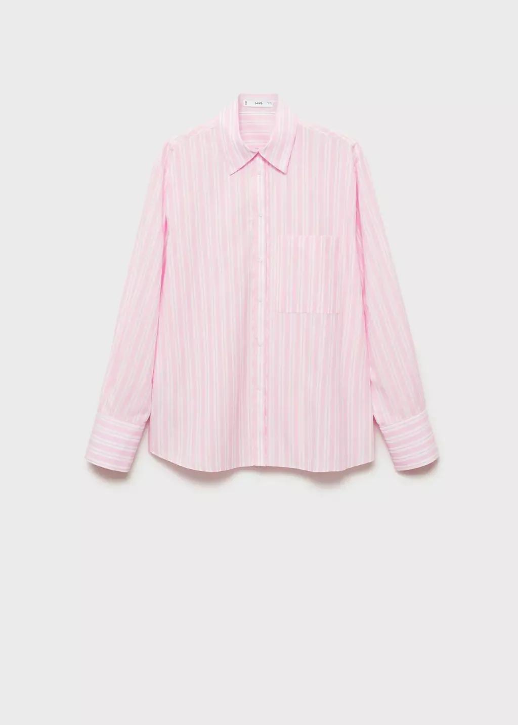 Pink Striped Straight Shirt, , large image number 4