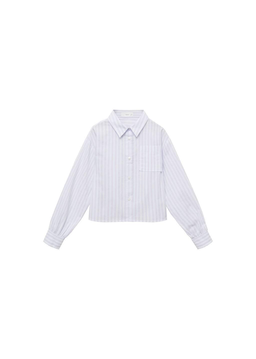 Blue Lt Pastel Pocket Striped Shirt, Kids Girl, , large image number 2