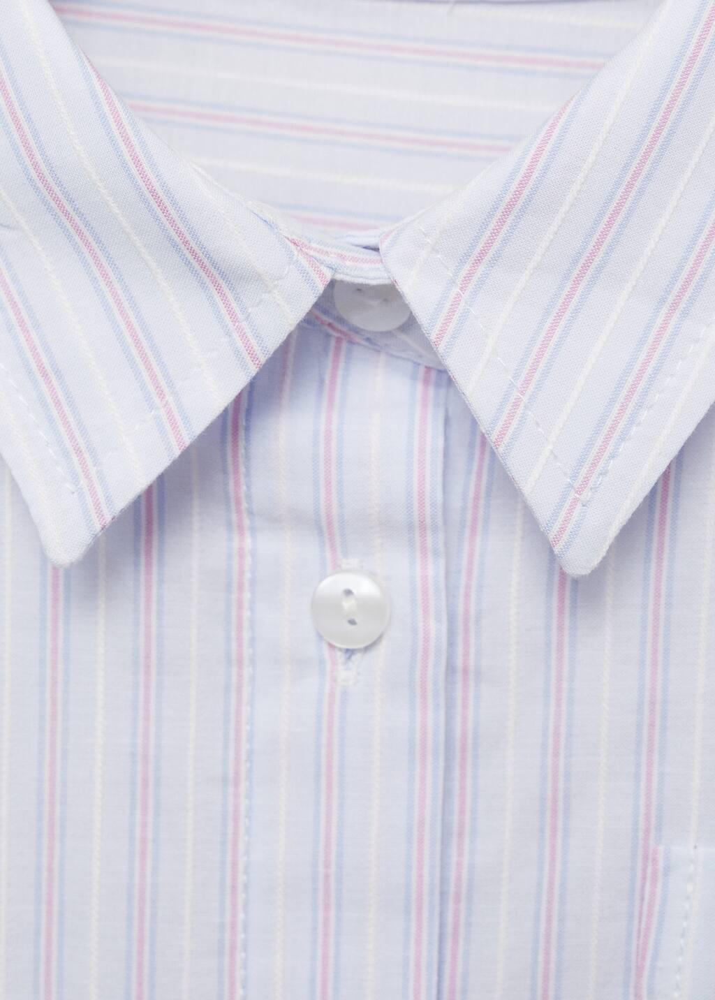 Blue Lt Pastel Pocket Striped Shirt, Kids Girl, , large image number 3