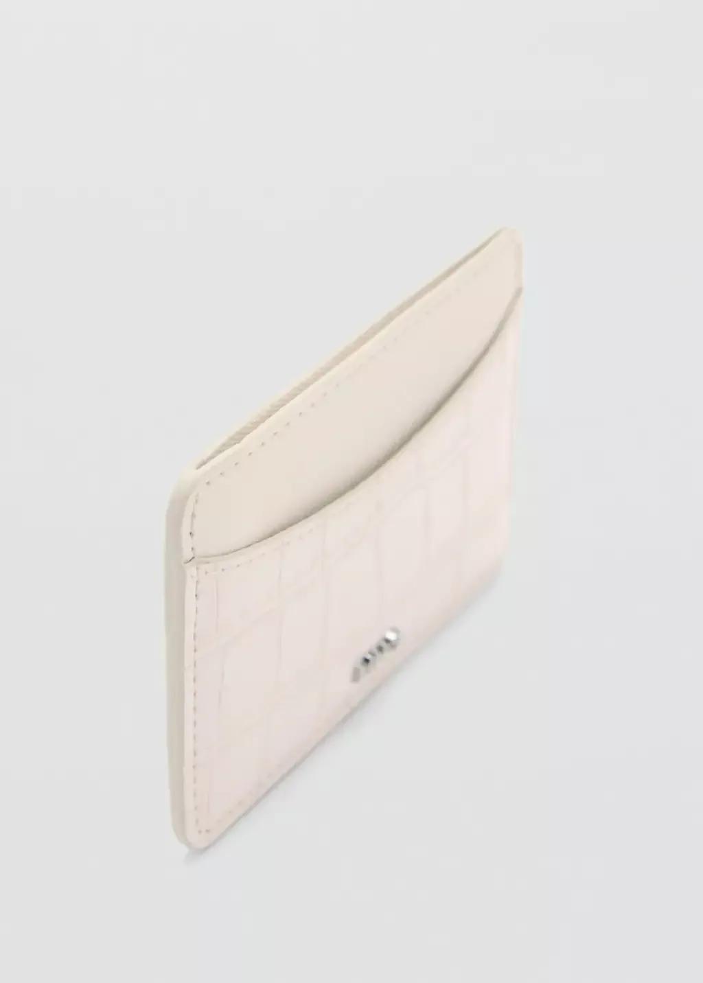 White Coco Leather Effect Card Holder, 0201_02, large image number 0