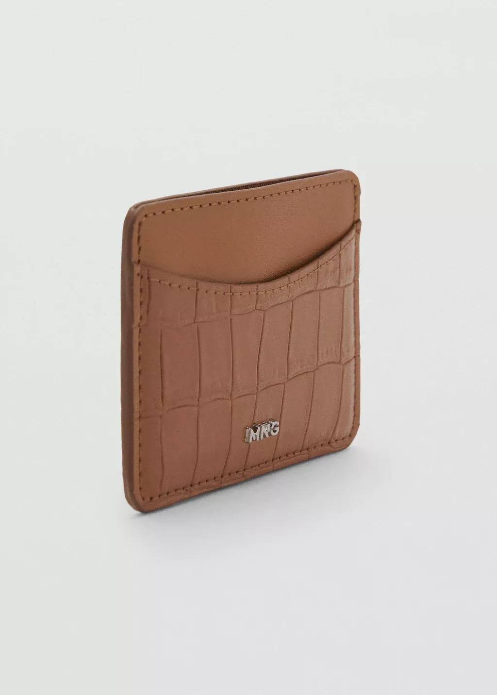 Brown Coco Leather Effect Card Holder, Medium Brown, large image number 0