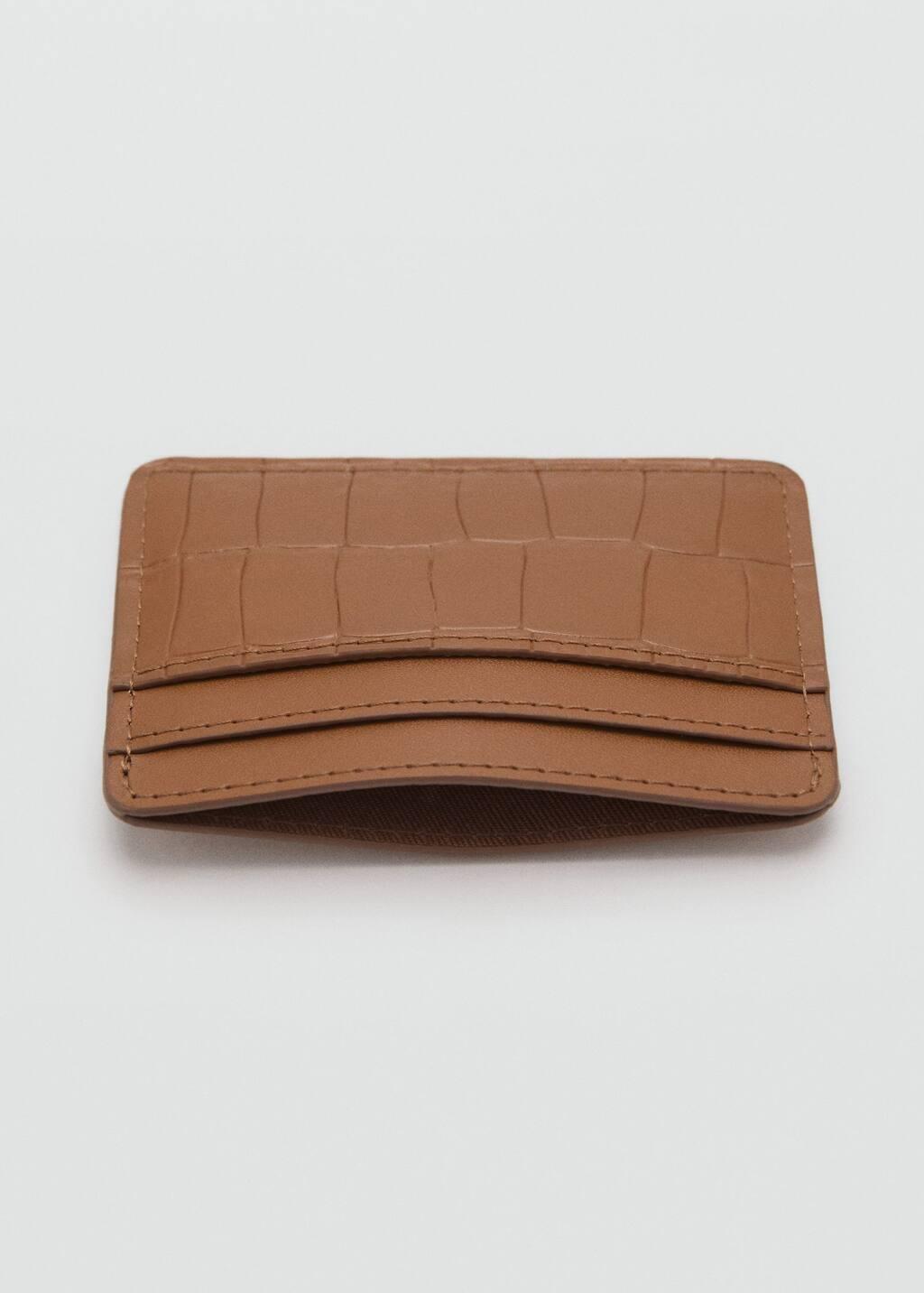 Brown Coco Leather Effect Card Holder, Medium Brown, large image number 1