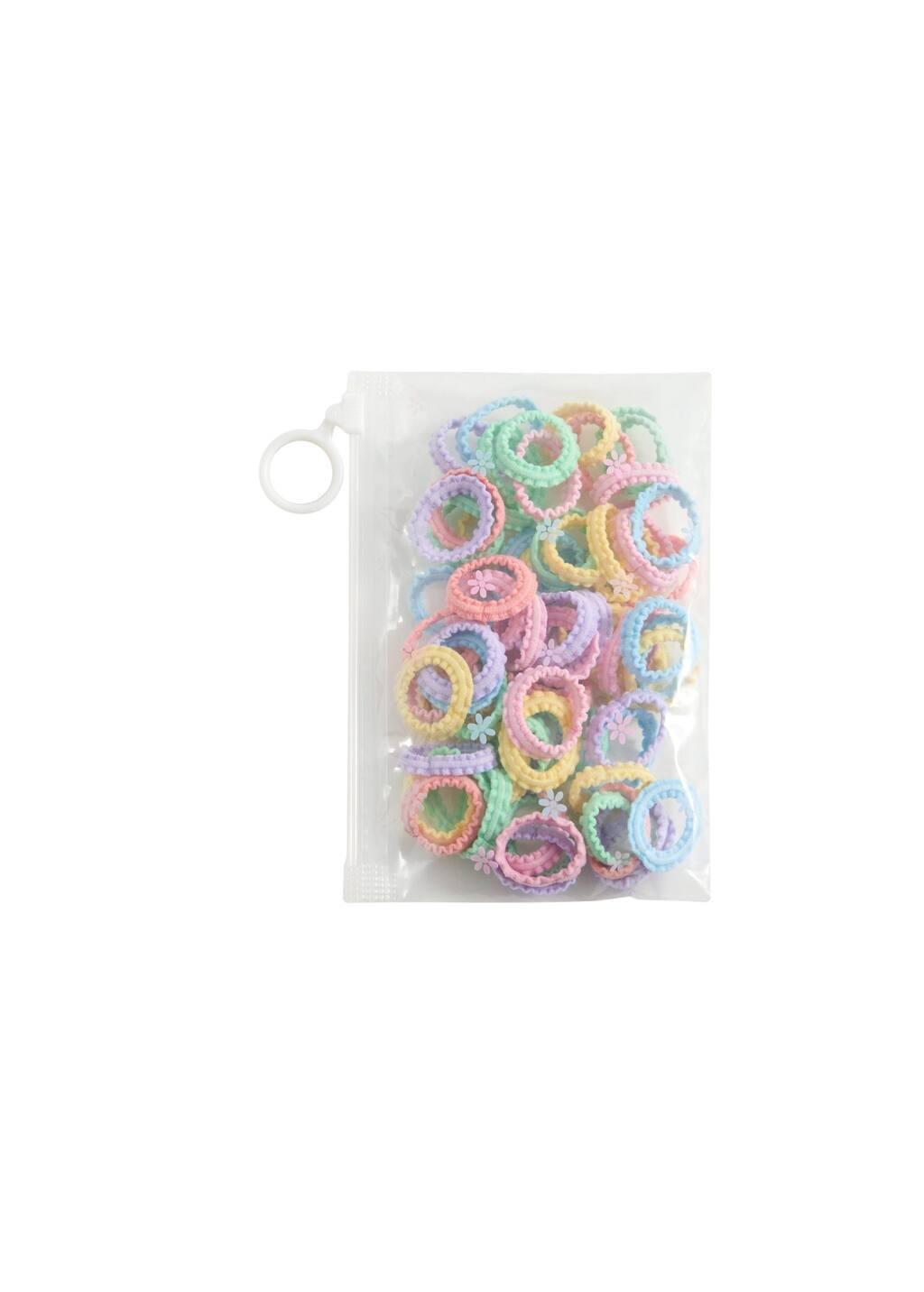 Pink Lt Pastel Bag Of Hair Scrunchies, Kids Girl, Light-Pastel Pink, large image number 2