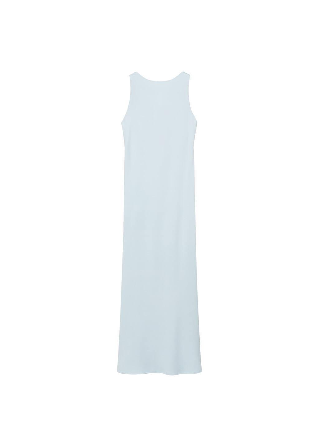 Pastel Blue Classic Midi Dress, , large image number 1