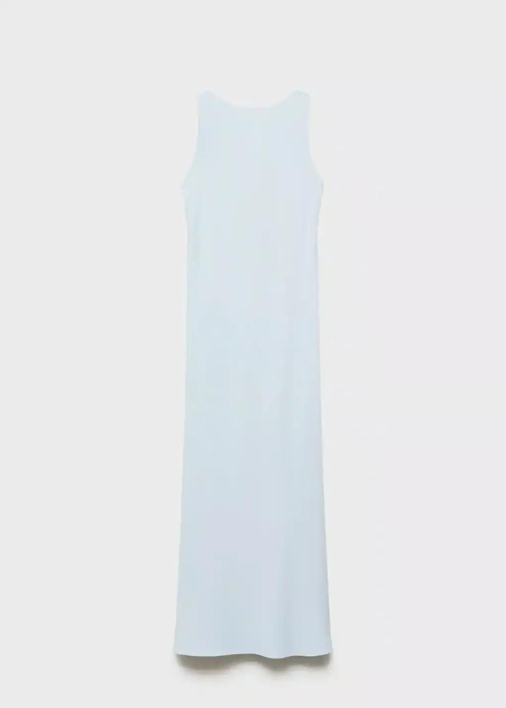 Pastel Blue Classic Midi Dress, , large image number 3