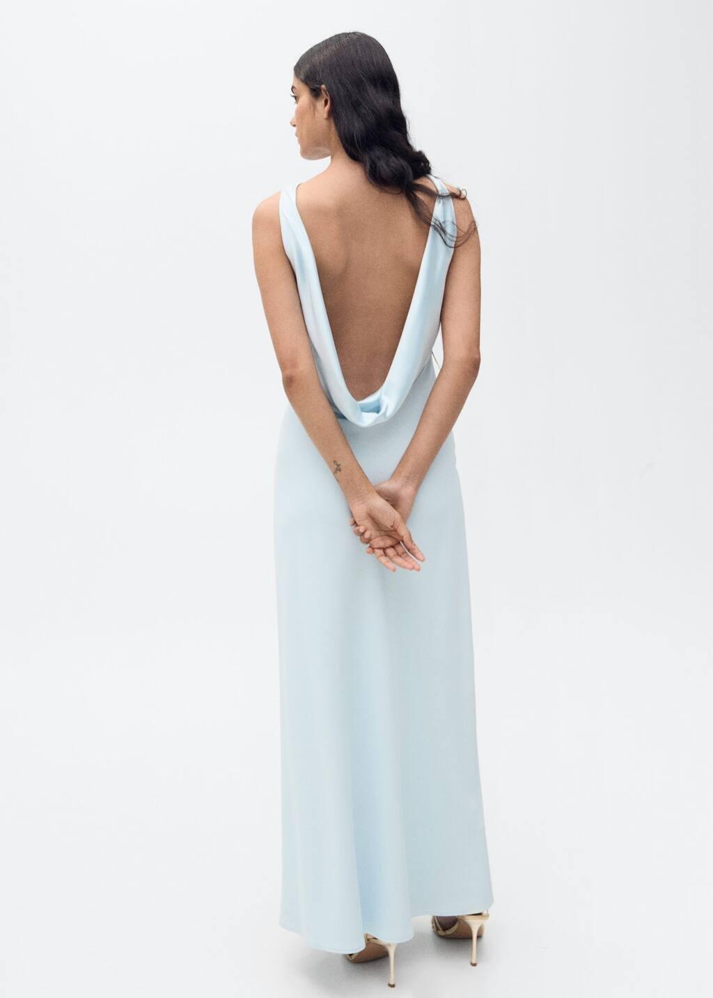 Pastel Blue Classic Midi Dress, , large image number 5