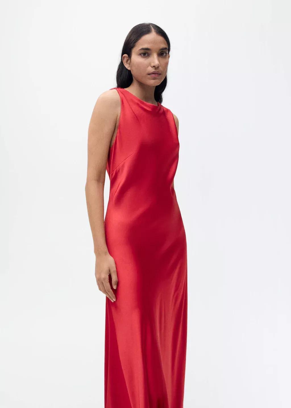 Open-back Plain Sheath Maxi Dress, , large image number 0
