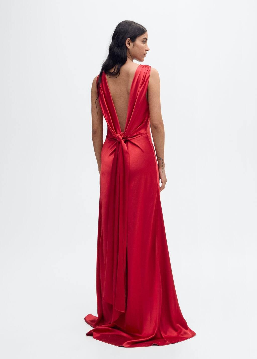 Open-back Plain Sheath Maxi Dress, , large image number 6