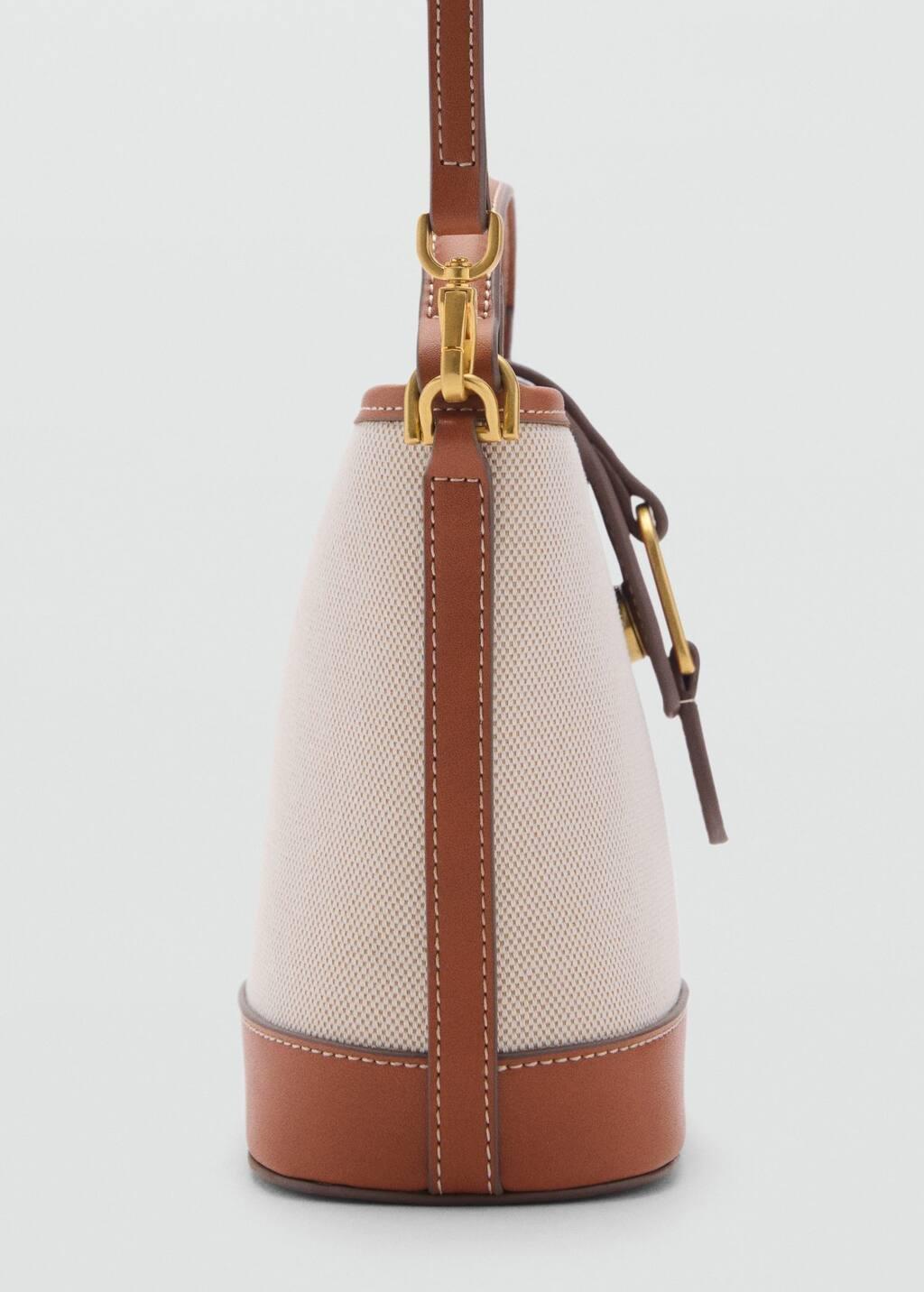 Brown Contrasting Canvas Bucket Bag, 0201_CU, large image number 1