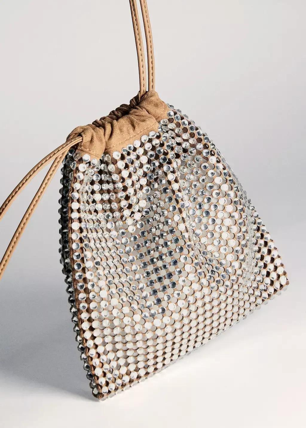 Brown Handbag With Rhinestone Decoration, 0201_09, large image number 2