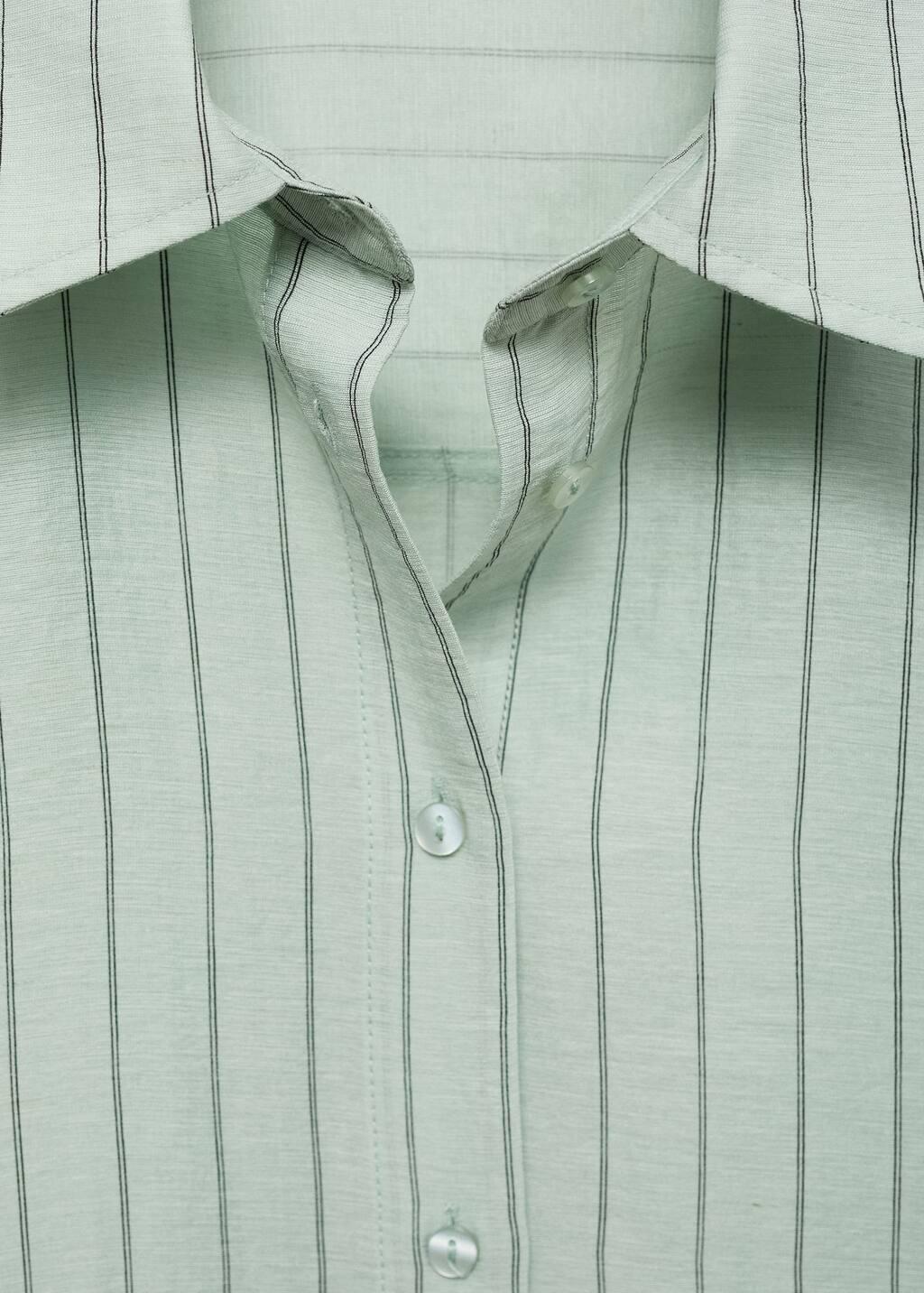 Green Striped Cropped Shirt, , large image number 4