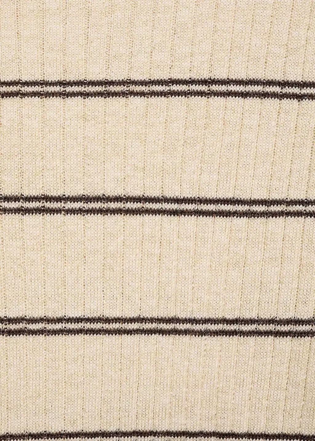 Brown Rib-Knit Sweater With Perkins Neck, , large image number 2