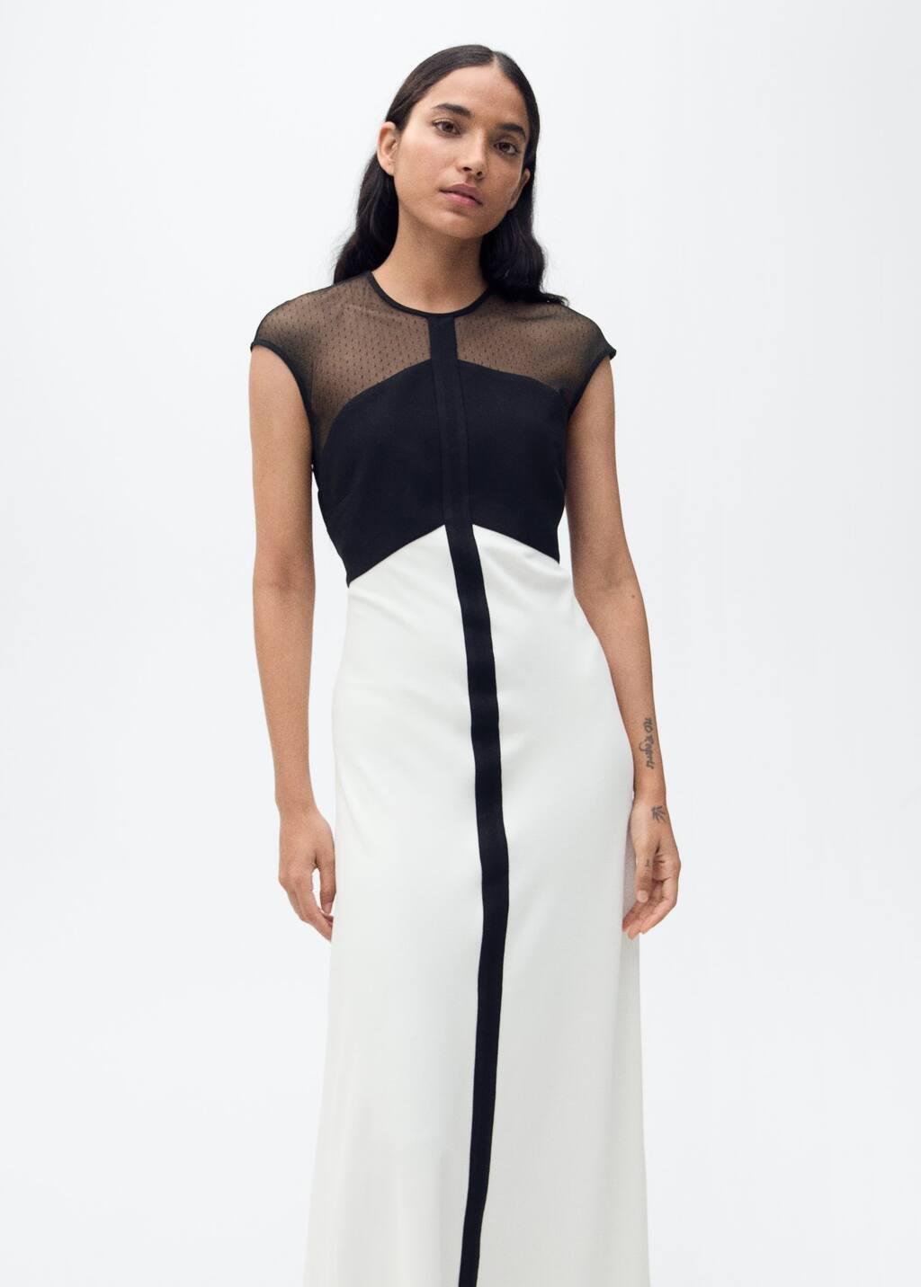 White  Block Sheath Maxi Dress, , medium