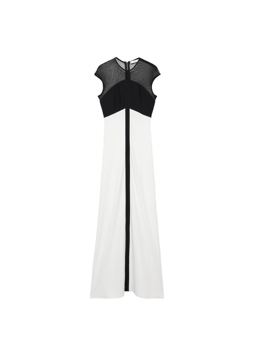 White  Block Sheath Maxi Dress, , large image number 1