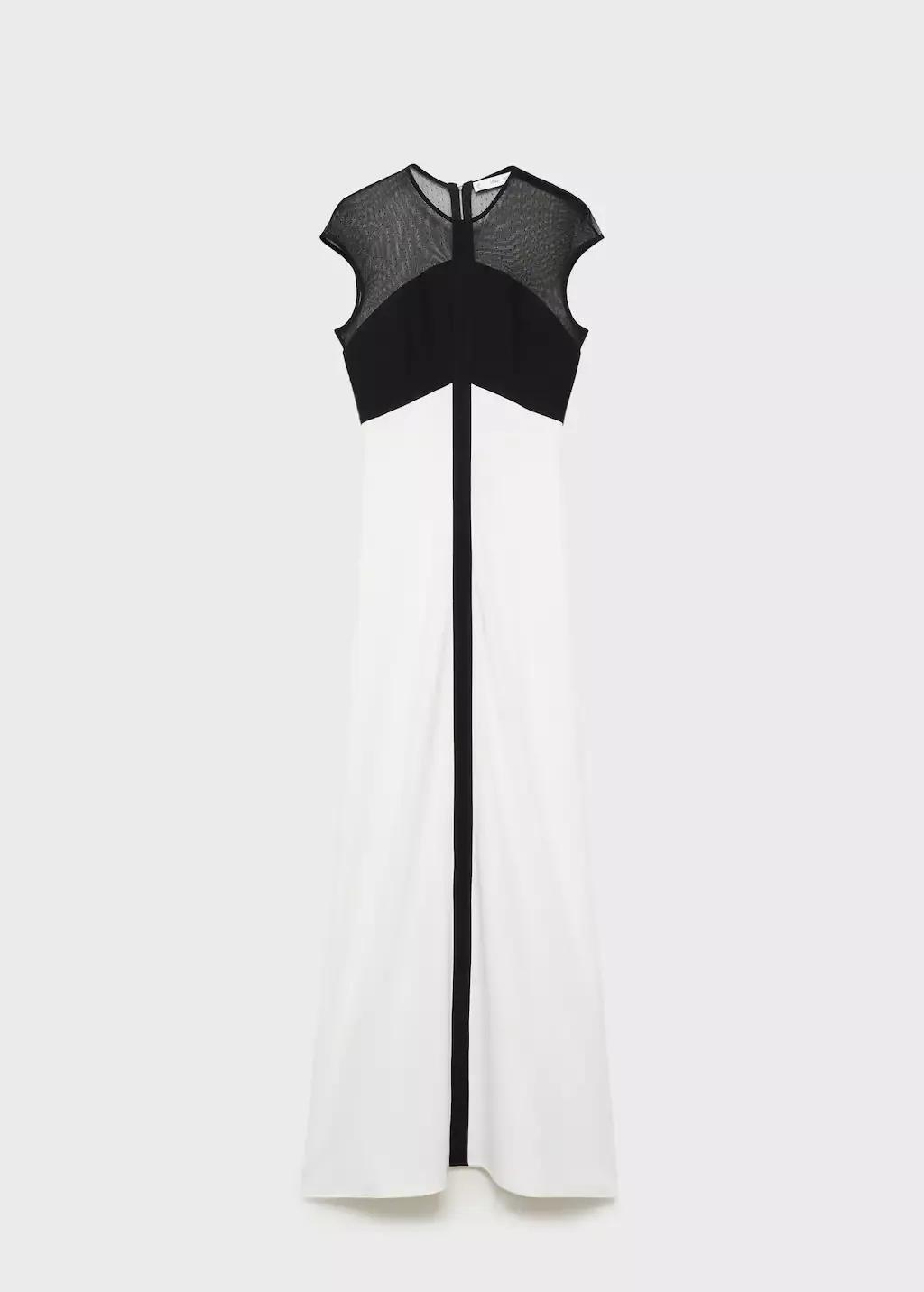 White  Block Sheath Maxi Dress, , large image number 3