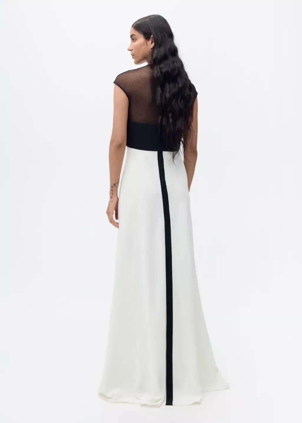 White  Block Sheath Maxi Dress, , large image number 6